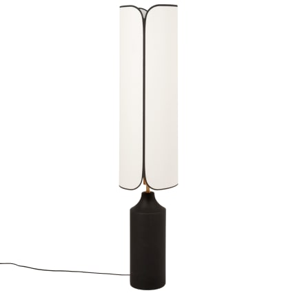 Paco Home Lampada Da Terra Soggiorno LED Paralume In Tessuto E27 Legno