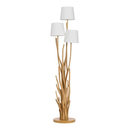 Lanterna 4 luci verro e legno scolpito bianco antico