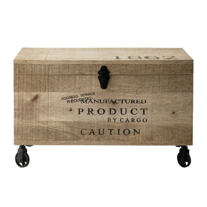 ANCIENNE GRANDE BOÎTE En Bois, Coffre, Malle, Meuble Ancien, Couture