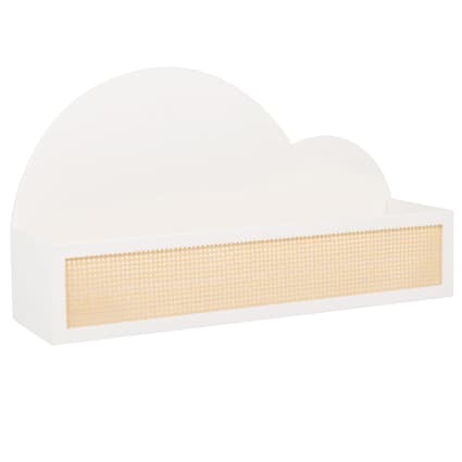Dremisland Set di 2 Mensola Legno Mensola Sospesa in Stile Rustico con Nappe Perlina Piccolo Mensole Cameretta Bambina Decorazione Murale Bohémien per Soggiorno Camera Letto Bagno Bimbo Bambini
