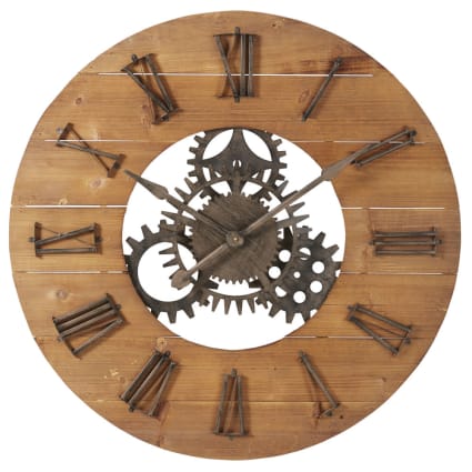 Orologio Da Parete In Legno Marrone 30,5 Cm – Silenzioso, Senza Ticchettio, Funziona A Batteria, Rustico