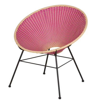 Outdoor-Sessel aus Stahl und Kunstharz, rosa Cobie
