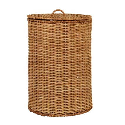 Dea Home Z439M008 Cesta Portabiancheria Rattan, 60 L, 42x33x58, Bianco