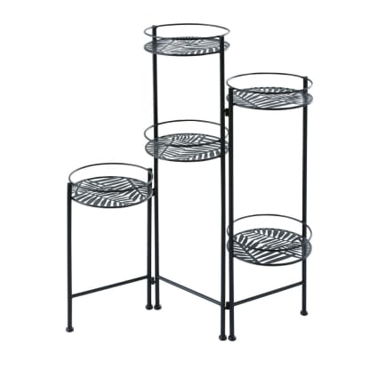 Pflanzen-Regal aus schwarzem Metall mit Laub-Lochmuster NIASSA | Maisons du  Monde