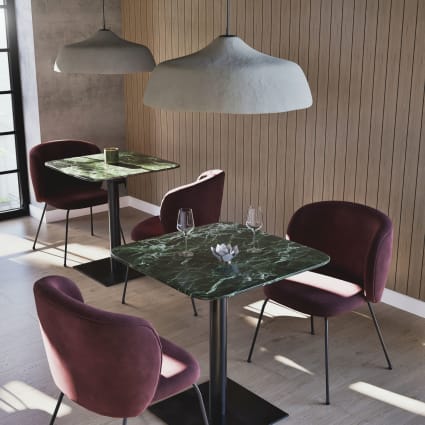 Piano per tavolo professionale in vetro effetto marmo verde per