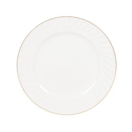 SHUESS 10 Piatti Da Portata In Plastica Bianca Con Bordo Dorato Per Antipasti E Finger Food - 3