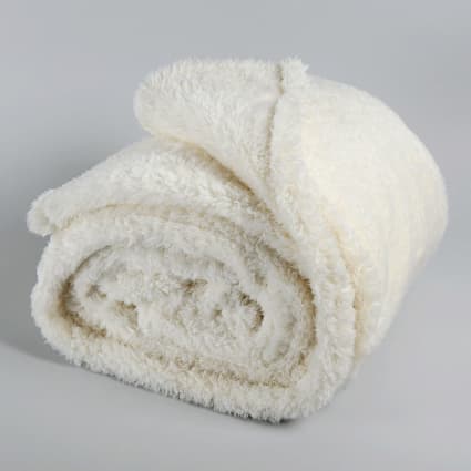 Coperta In Pelliccia Sintetica Oxford, Morbida E Calda, 150 X 200 Cm, Colore Bianco, Certificata Oeko-Tex, Lavabile In Lavatrice, Parte Inferiore In Morbido Tessuto Nicki