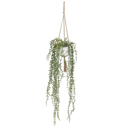 DAGORD 2 Pièces Plantes Artificielles Suspendues En Pot 40cm + 42cm - Faux Lierre Tombant Réaliste Pour Déco Intérieur Extérieur