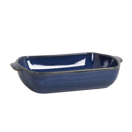 Assiette Plate En Grès Bleu Teide Par H&H - Diamètre 27 Cm - Fabriquée En Italie