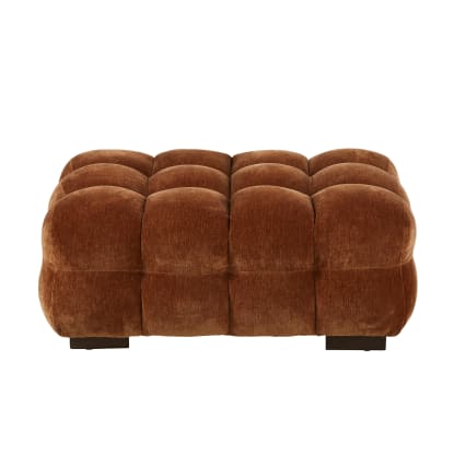 Pouf mit Samtbezug, braun Lilo
