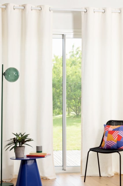 Rideau à Oeillets Féerie - Blanc - 140x260 Cm - 100% Polyester - Neuf