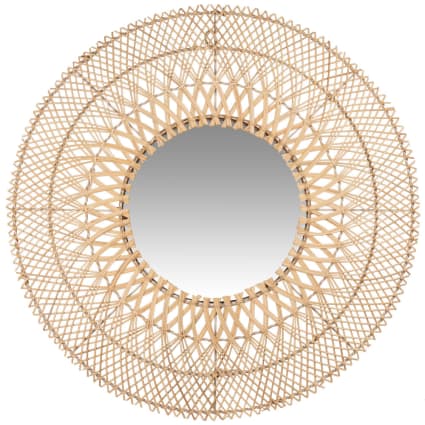 Atmosphera - Geflochtener Spiegel Célia - Bast D. 68 cm - Beige