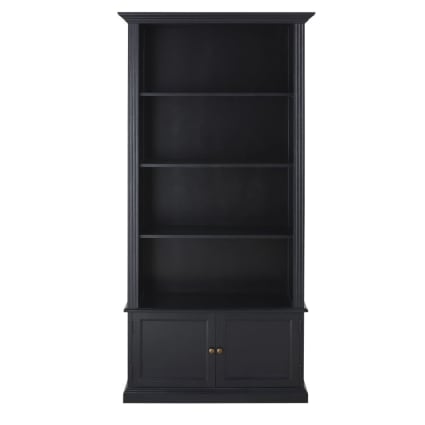 Schwarzes Bücherregal mit 2 Türen, 90 cm breit Cambronne