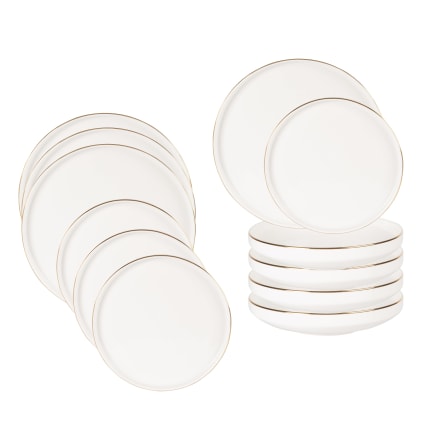 Chal - 10 plates Vive la Retreat white and gold