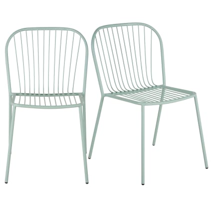 Set di sedie per ristorante in acciaio verde acqua Esma Business