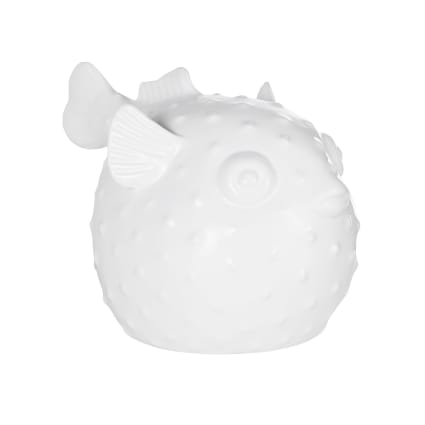 Décoration poisson marin bois à poser: figurine déco marine, thème mer, poisson design blanc & bleu, déco bord, salon, salle de bain, esprit vacances, plage, style nautique, 26 x 18 x 6