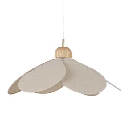 Lampe pendante en forme de cône de pin en bois et verre - Italian Decor