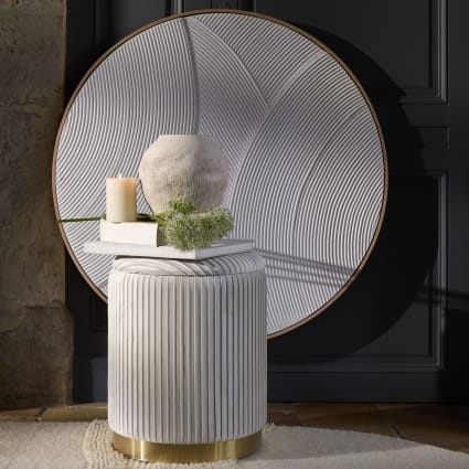 Vicco Coiffeuse Beatrice, Blanc, 100cm Avec éclairage LED Et Tabouret 93185492