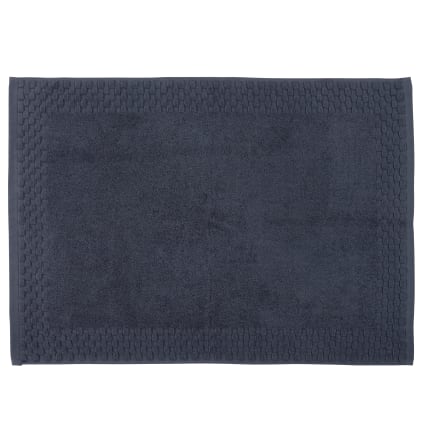 Tapis De Bain 50x70 Cm - 100% Coton épais (600 G/m²) - Bordure Cadre Noir - Pour Salle De Bain, Antidérapant, Lavable Machine