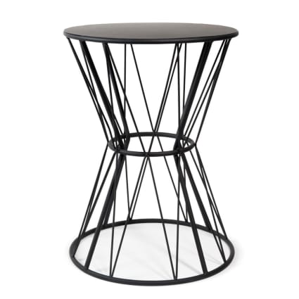 Tavolino Metallico Nero 3 Livelli - Comodino Moderno - Già Montato - Per Soggiorno E Camera