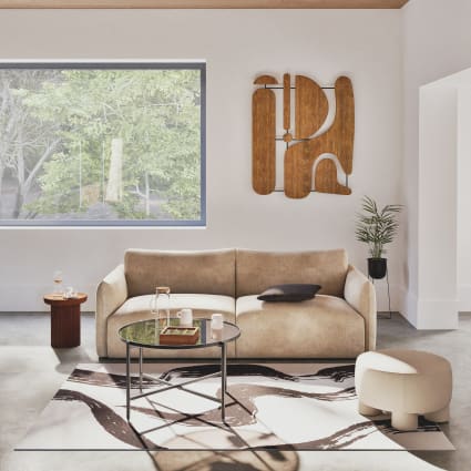 Tavolino da salotto rotondo in vetro temprato e metallo nero ⌀ 75