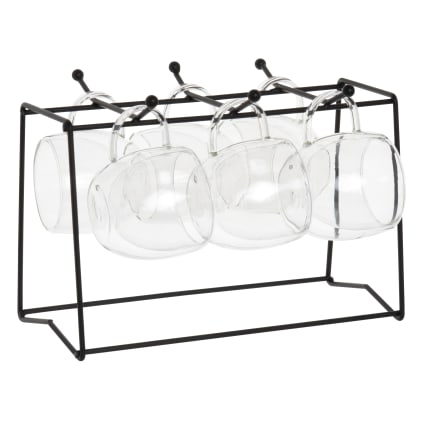 BTaT - Set Da 6 Tazze In Vetro A Doppia Parete Da 350 Ml, Isolanti Per Caffè E Tè, Trasparenti, Eleganti E Adatte A Microonde E Lavastoviglie