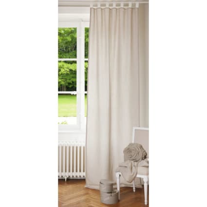 Tenda A Pacchetto Metis 100% Puro Lino Bianco – 45x140 Cm, Passanti, Filtra Luce E Protegge La Privacy, Lavabile A 30°C