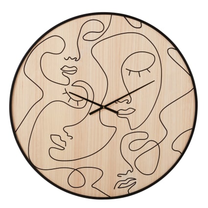 Uhr mit Gesichtern aus schwarzem Metall, D100cm WALLAS Maisons