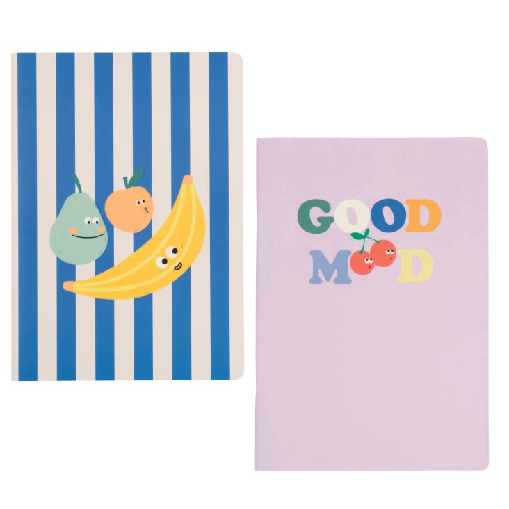 Pigna Notizbücher 2er-Set – Naturblumen-Design, Liniert, 80 G/m² Recyclingpapier, Singer-Bindung