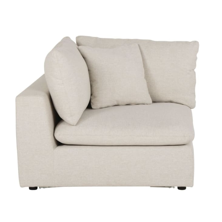 Angolo per divano componibile in tessuto riciclato beige