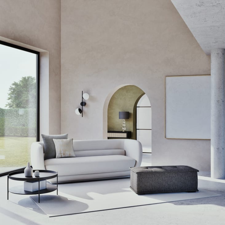 Applique Da Parete/soffitto Con Sfera In Vetro Opale - Base Nera, Attacco E27, Stile Moderno - Foto 2