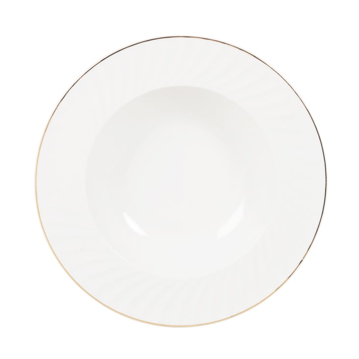 Assiette Creuse Arcopal Vintage – Décor Bleu Avec Liseré Doré, Occasion