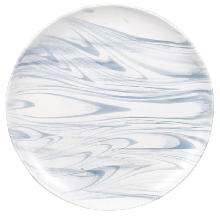 Assiette Plate En Grès H&H Atlas – Décor Bleu Et Blanc – 28 Cm – Neuf
