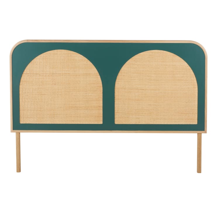 Bettkopfteil 160cm, Rattangeflecht, dunkelgrün DABALI | Maisons du Monde