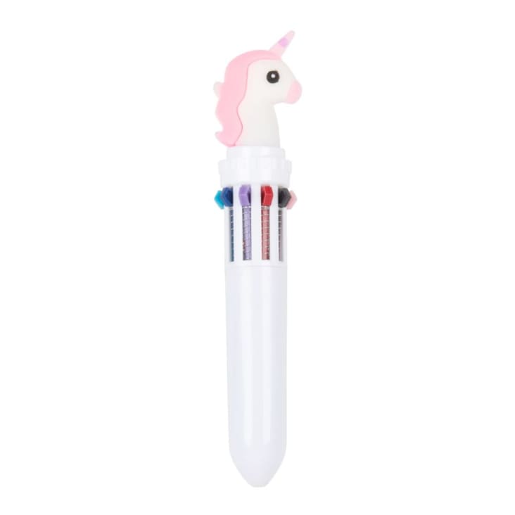 Bolígrafo multicolor con unicornio blanco