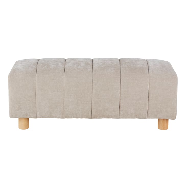 Bout de lit en polyester recyclé beige Cozy | Maisons du Monde