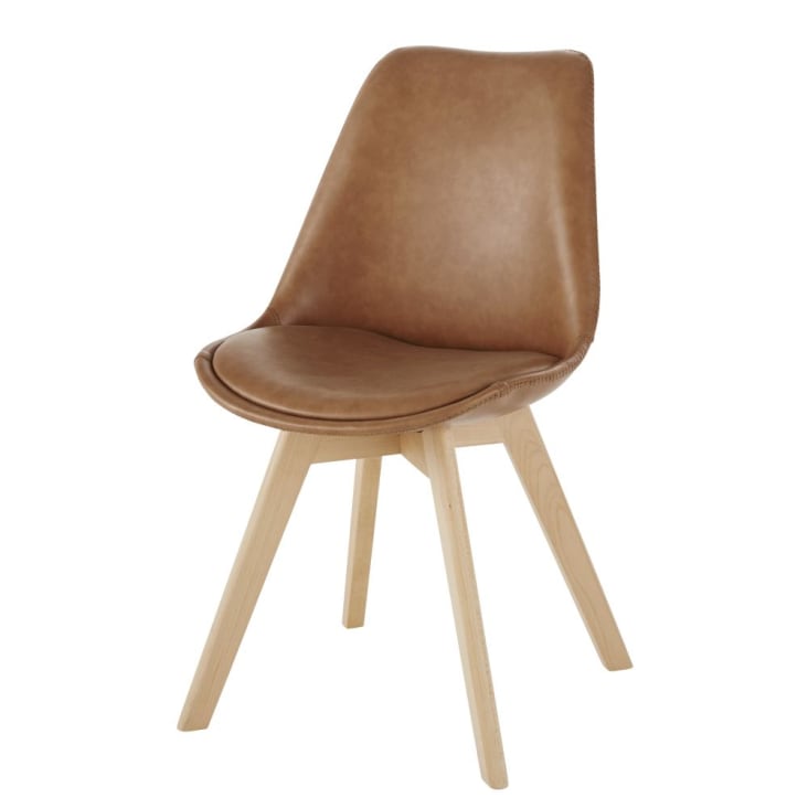 Brauner Stuhl aus Buche in Used-Optik
