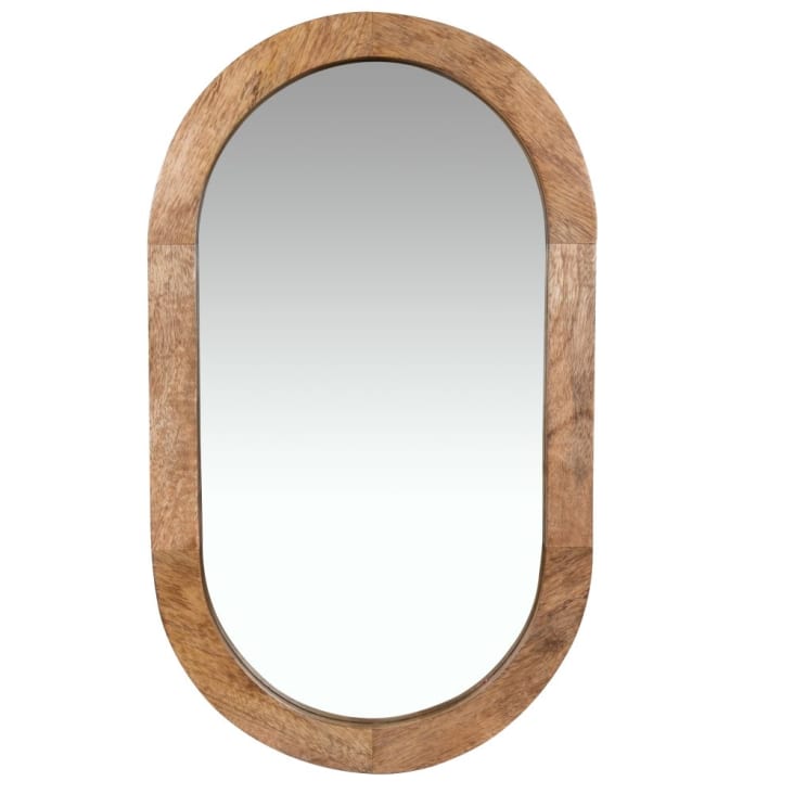 Uitvoeren nep Zonsverduistering Bruine ovale spiegel 35 x 60 cm SOLANA | Maisons du Monde