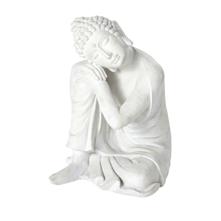 Buddha-Statue, ecrufarben und in gealterter Optik H60 AYO | Maisons du Monde