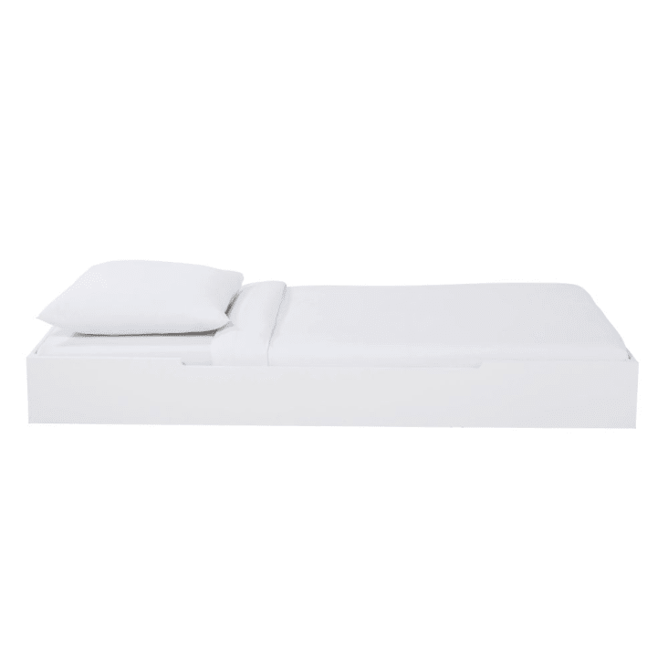 Litera lacada blanco mate dos camas y cajón grande de 90x190
