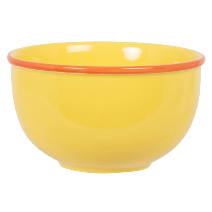 Ciotola In Terracotta Artigianale Pugliese – 20 Cm, Giallo Ocra, Smalto Bianco, Stile Rustico