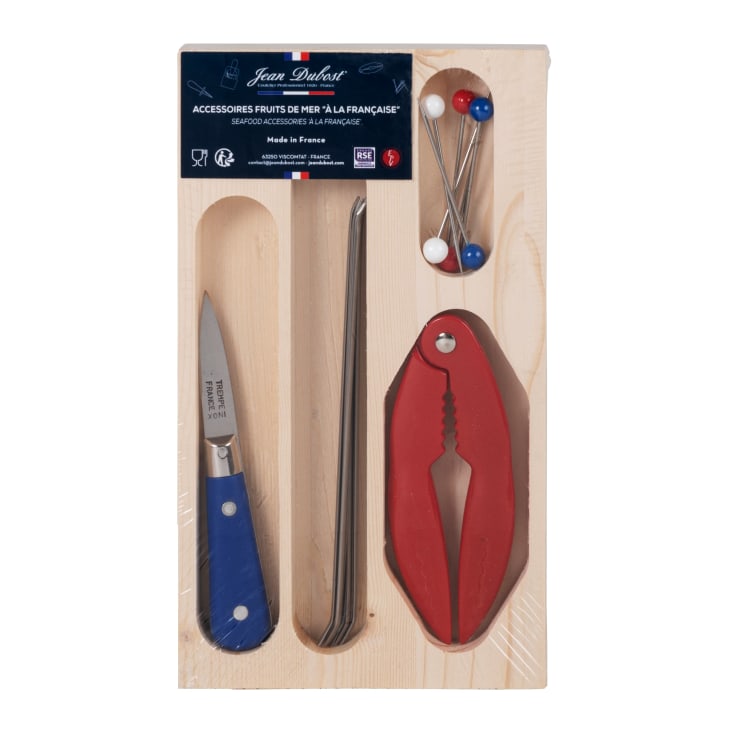 Assiette à Huîtres En Inox Jean Dubost - 25 Cm Avec Compartiment Sauce