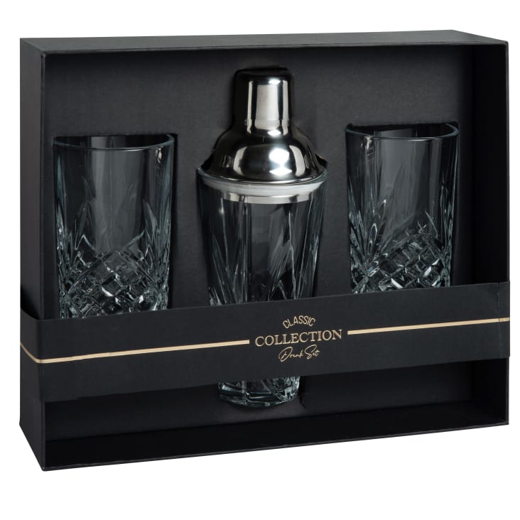 400ml Doré Shaker à Cocktail 400ml - Verre Transparent Doré - Avec Doseur, Passoire Et Cuillère - Cadeau Bar Shaker Doré Avec Passoire