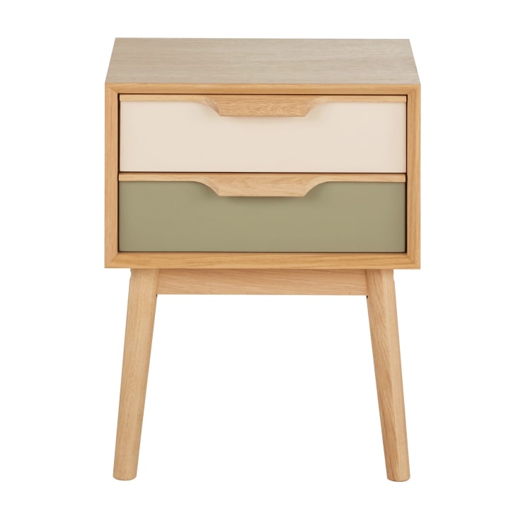 Relaxdays Comodino Stile Nordico 1003 – 2 Ripiani E Cassetto, 55x40x35 Cm – Bianco E Naturale, MDF E Bambù, Per Camera Da Letto - 5