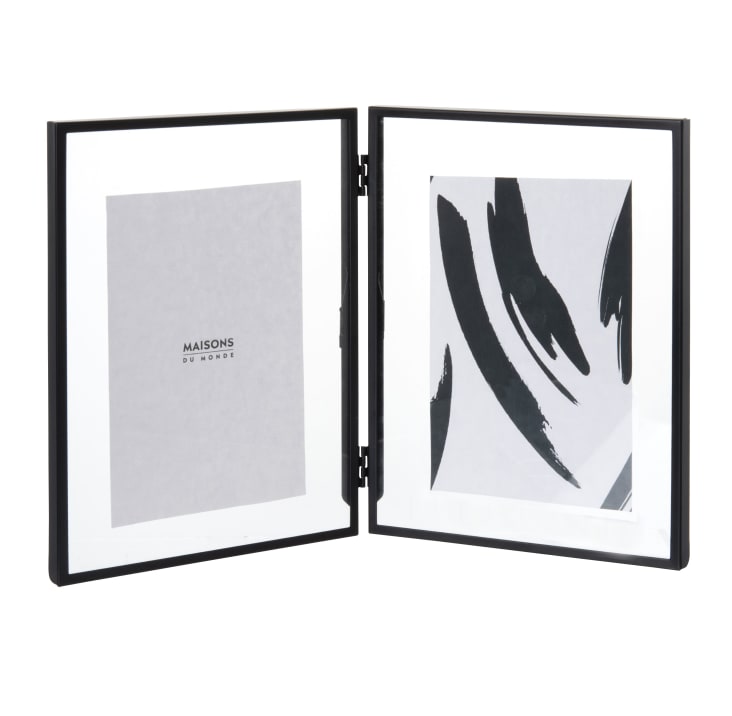 SWAWIS 10 Cornici Da Tavolo Bifacciali 10x15 Cm - Portafoto In Plastica Con Base Rotonda, Bianco, Ogni Cornice Contiene 2 Foto