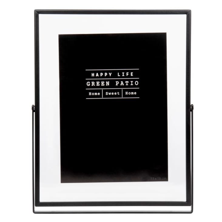 Cornice da tavolo in metallo nero e vetro, 13x18 cm BOBBY