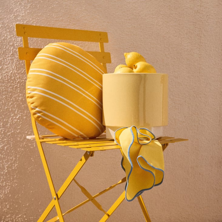 Housse De Coussin En Mousseline De Coton 40x60 Cm Cm + 5 Cm ELZA Jaune