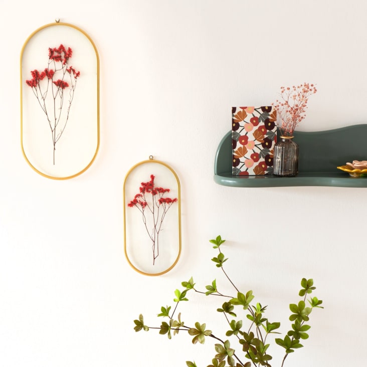 GORGECRAFT 2 PCS Coeur Mur Vase Tubes Métal Doré - Décoration Murale Fleurs Séchées