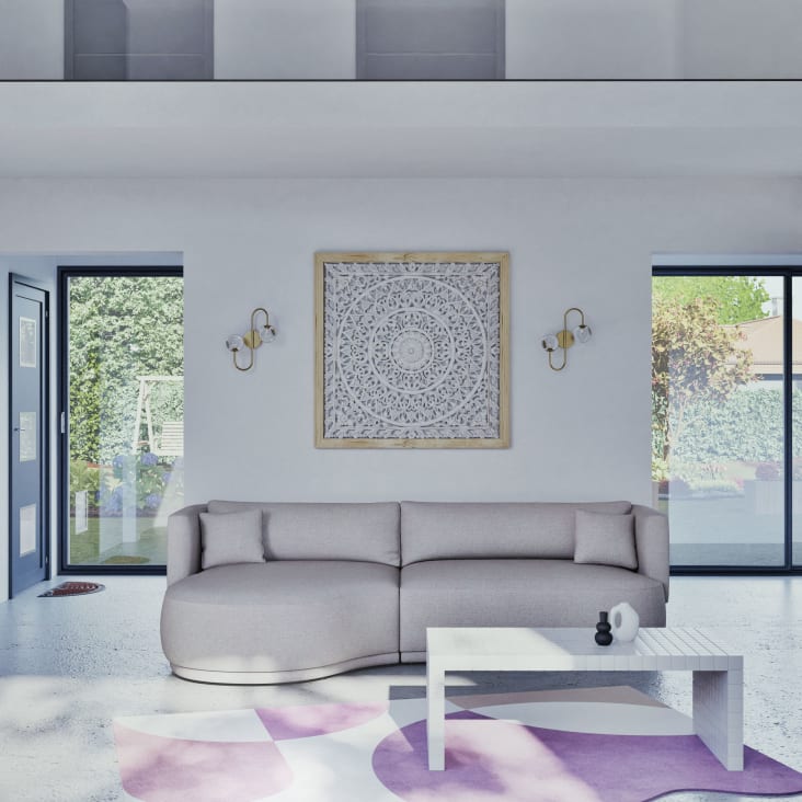 Quadro da parete con albero della vita, in metallo, legno, mango, argento, marrone, decorazione da parete