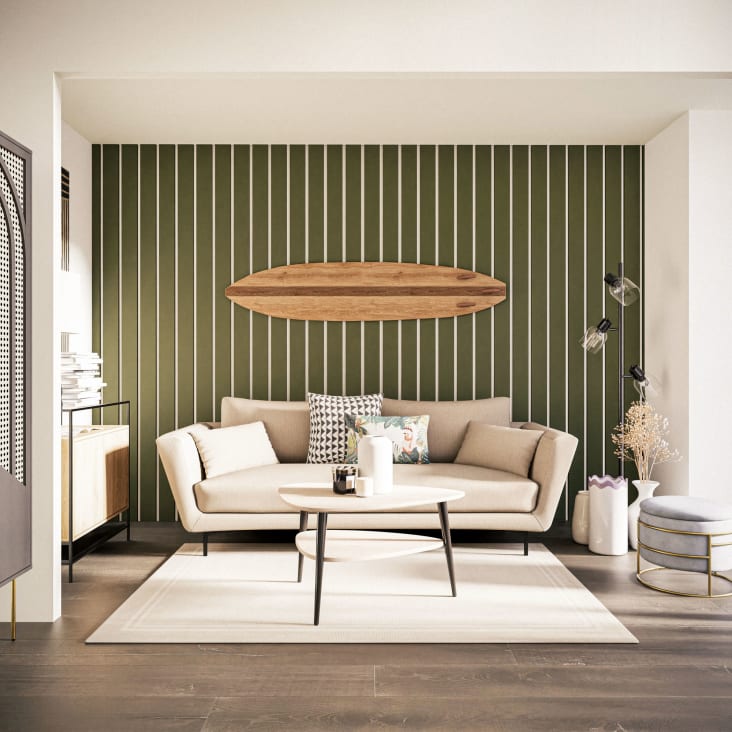 Tavola Da Surf Decorativa DECLINA Tahiti Surf Vibes - Stampa Su Alluminio Dibond 3mm, 100x30 Cm, Decorazione Parete Stile Costiero
